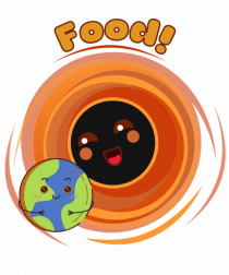 Funny Kawaii Earth And Black Hole 